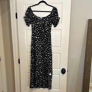 Petal and Pup - Elegant Black and White Polka Dot Dress